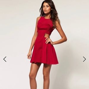 ASOS Mesh Insert Cut Out Skater Dress